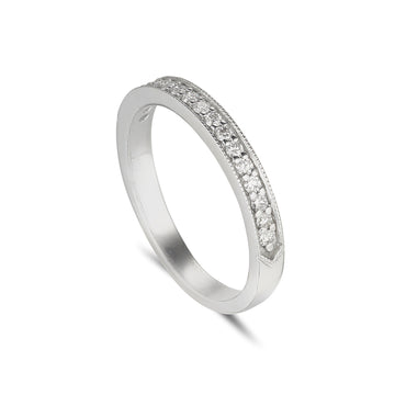 18ct white gold diamond set eternity ring with grain set diamonds