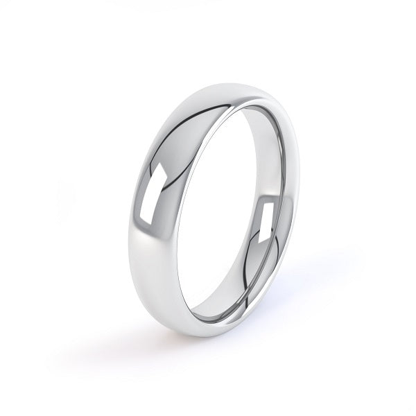 18ct white gold 8mm court shaped wedding ring