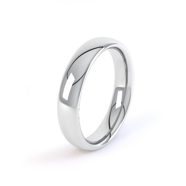 18ct white gold 2.5mm court shaped wedding ring