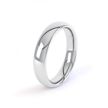 18ct white gold 4mm court shaped wedding ring