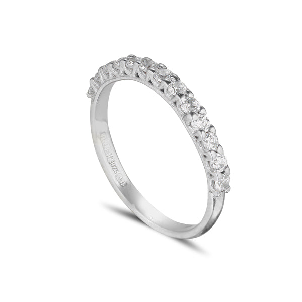 18ct white gold diamond calw set eternity ring, cathedral setting