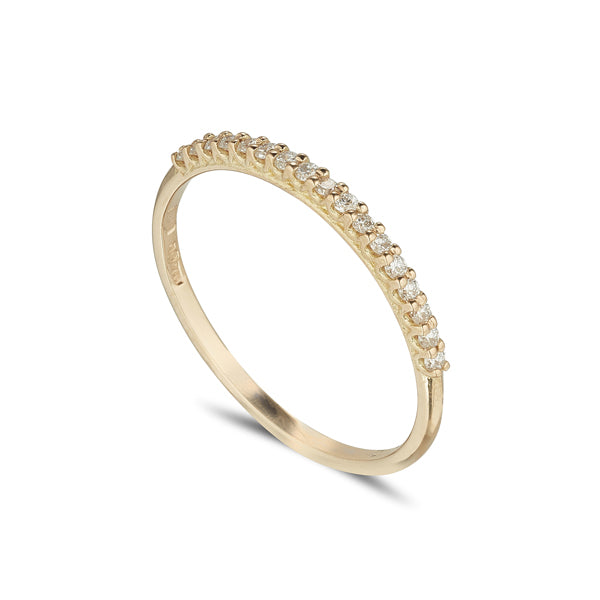 18ct yellow gold narrow cathedral set eternity ring