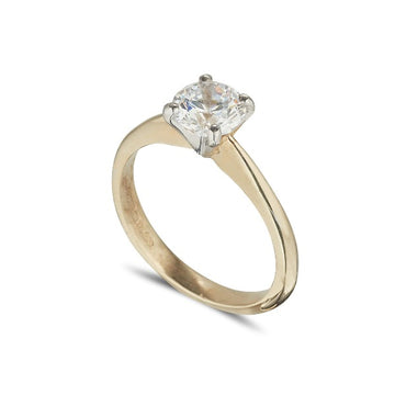 18ct yellow gold solitaire engagement ring with d colour diamond