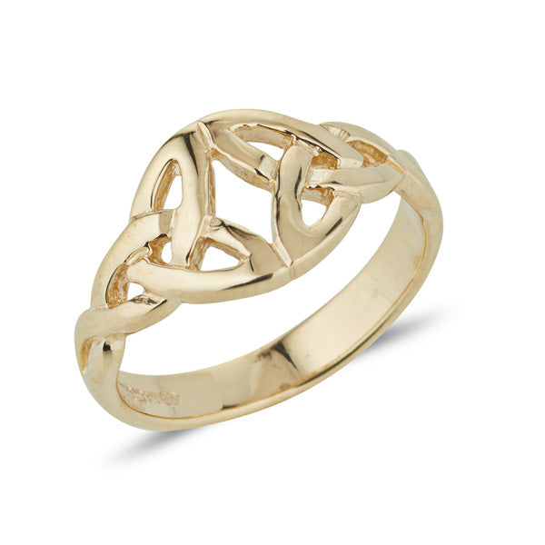 gold double trinity knot ring