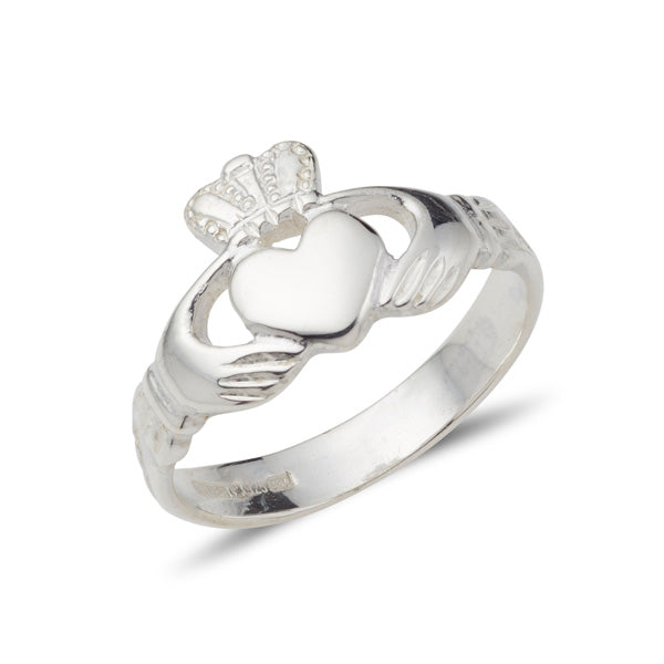 sterling silver ladies claddagh ring classic simple style