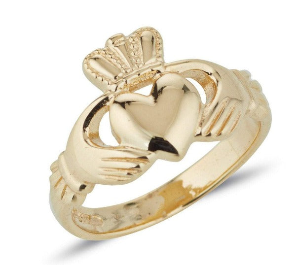 gents gold classic claddagh ring