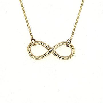 gold infinity knot pendant and chain