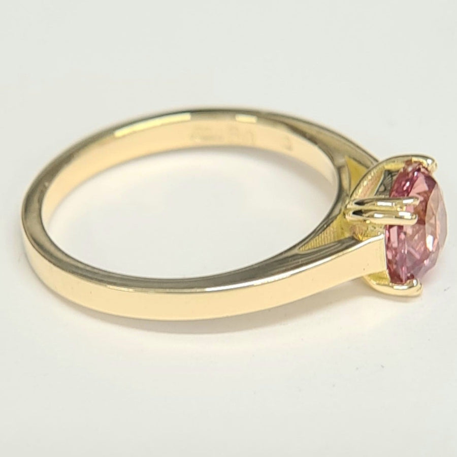 18ct-yellow-gold-simple-4-claw-padparadscha-sapphire-ring