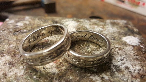 engraving on the inside of 2 rings
