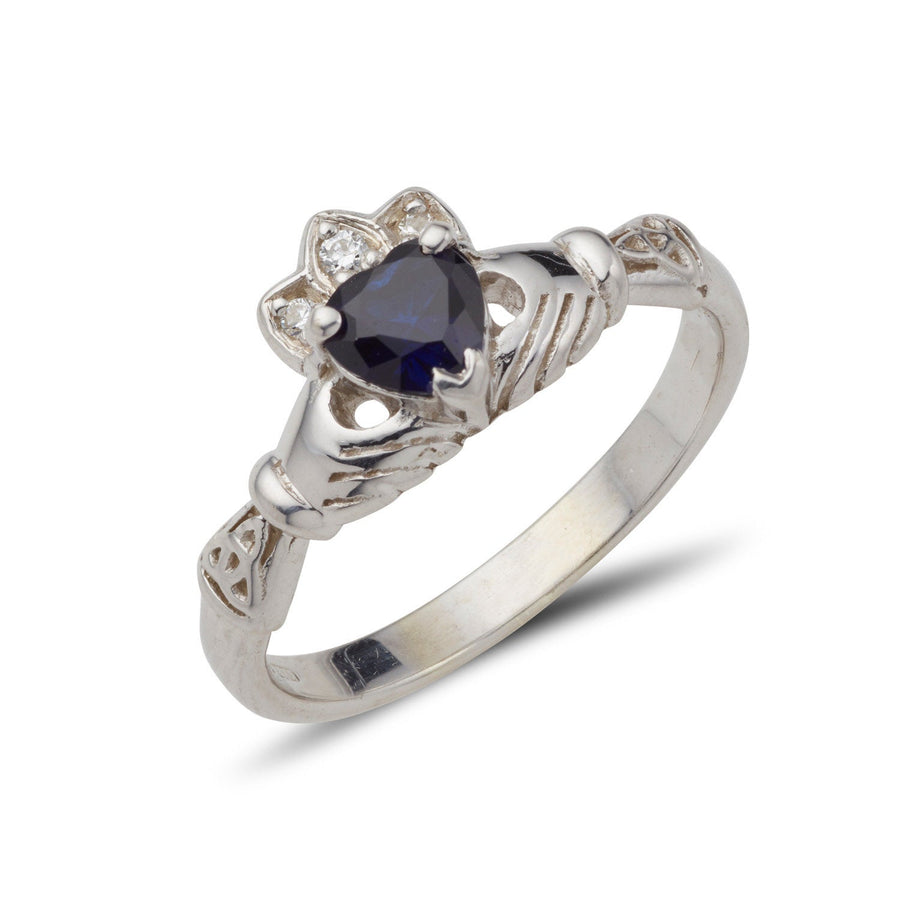 Claddagh Ring with Birth Stone in 9ct gold Aoine 5mm