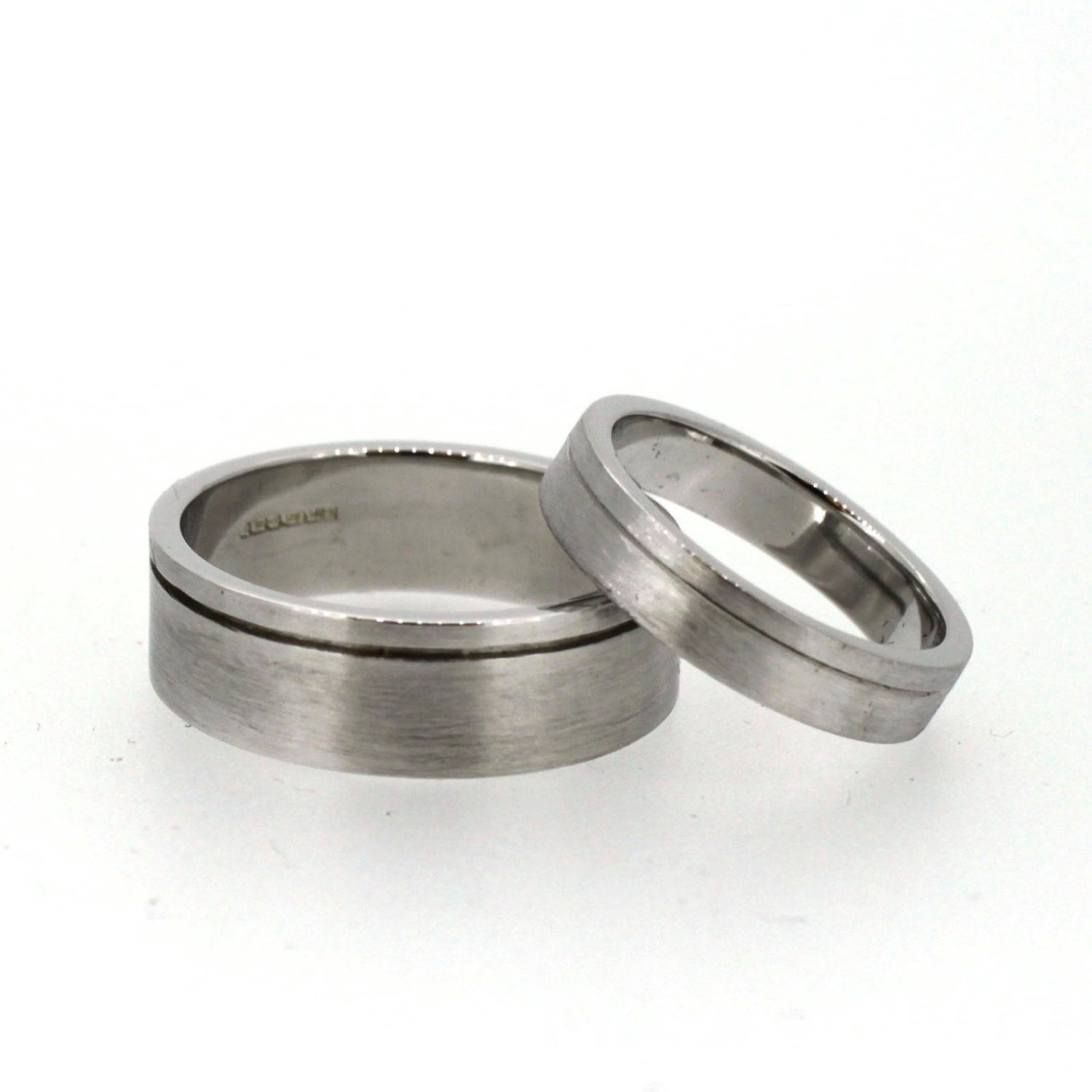 Wedding Ring set in Sterling Silver Linear – Greene's Jewellers