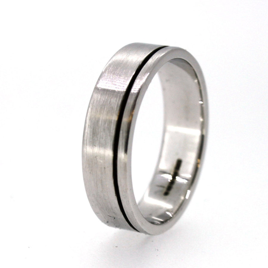 Wedding Ring set in Sterling Silver Linear