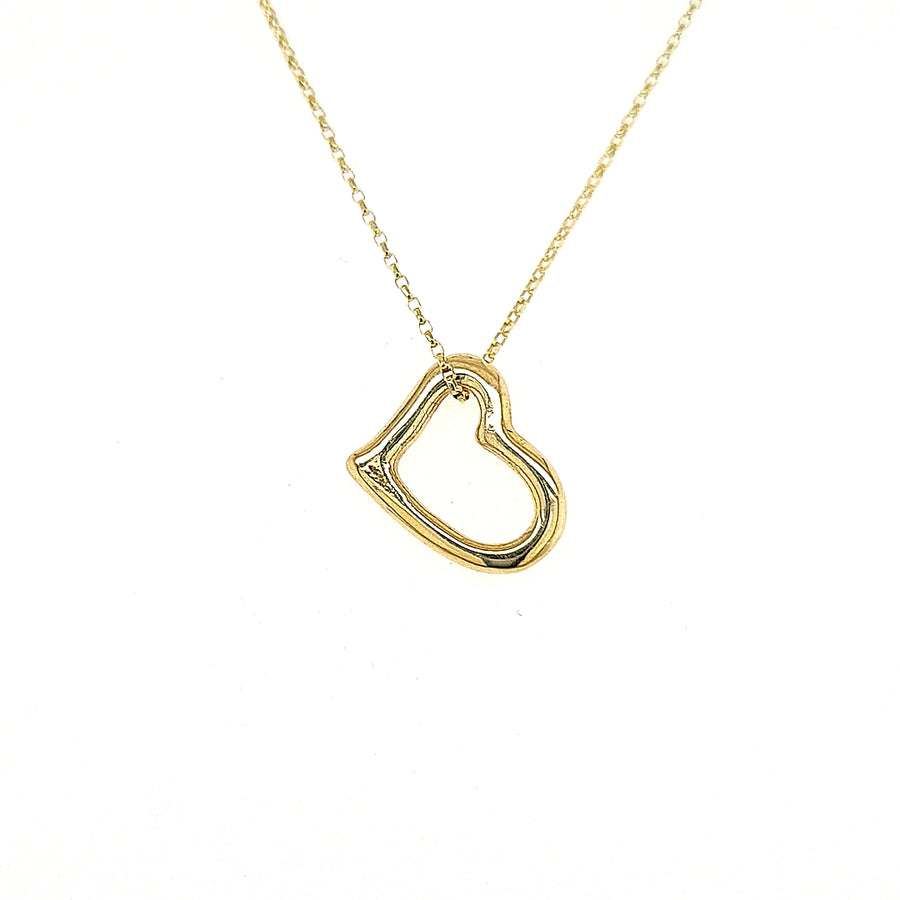 gold open heart on chain