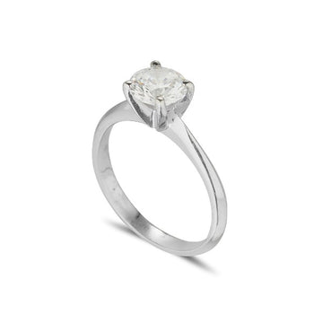 platinum diamond solitaire engagement ring with 4 claws