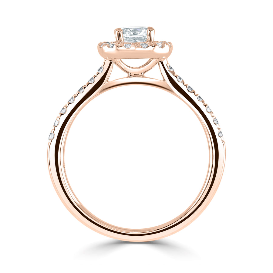 Princess cut Diamond halo cluster ring
