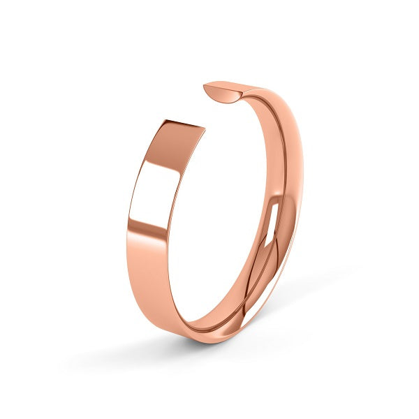 rose gold classic 3mm easy fit wedding ring