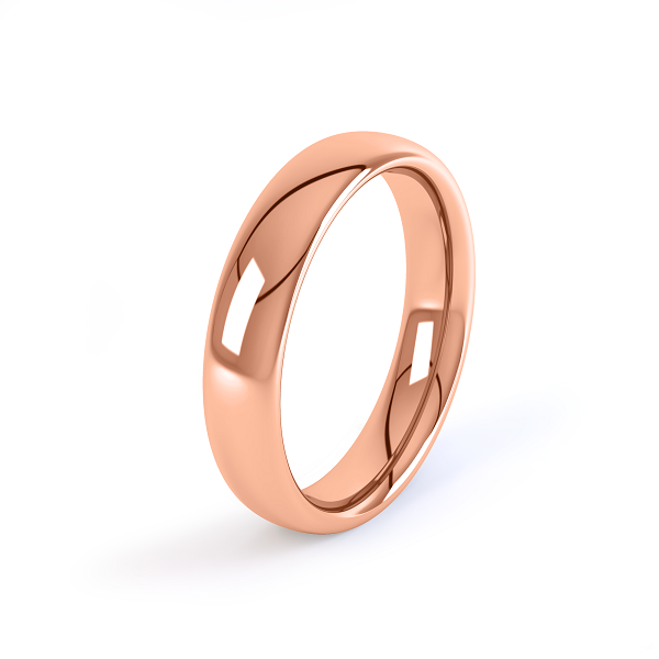 rose gold classic 6mm court shaped wedding ring