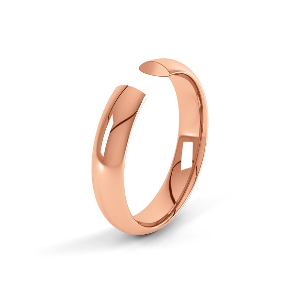 rose gold classic 3mm court shaped wedding ring