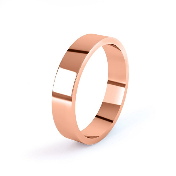 rose gold classic 5mm wedding ring flat proile