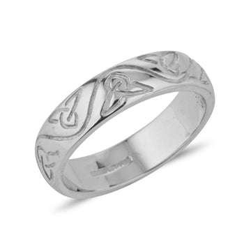 Sterling Silver Trinity Knot D shape ring