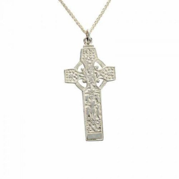 sterling silver celtic cross chunky on a chain,  this is a replica of the high cross of durrow