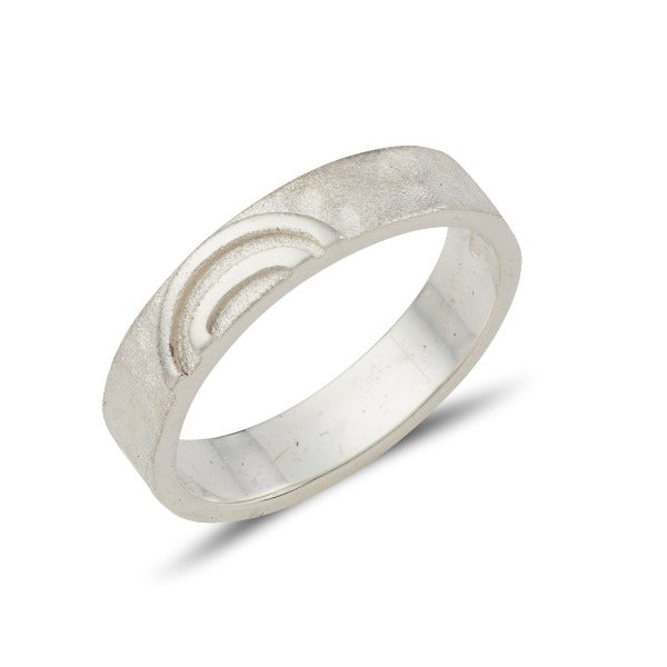 sterling silver celtic spiral ring split in 2, one half goes to the lady and one half goes to the man, this ring has a matt hammered finish