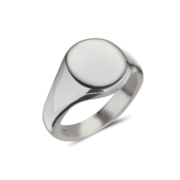 sterling silver gents plain signet ring oval shape