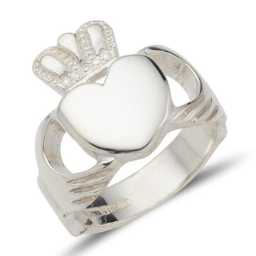 sterling silver heavy thick gents claddagh ring