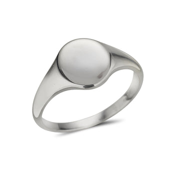 sterling silver plain oval shaped signet ring