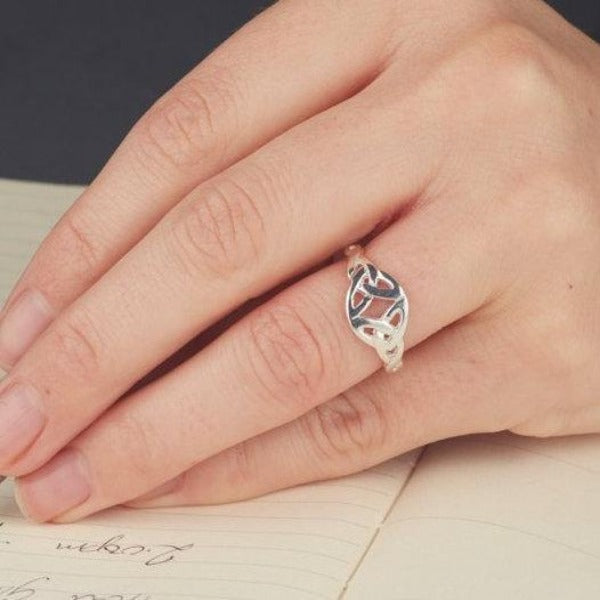 Twin Trinity Knot Celtic Ring in Sterling Silver by Greenes Jewellers ...
