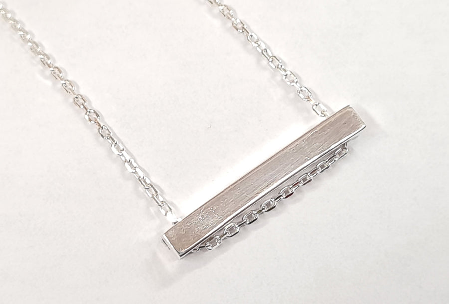 Sterling Silver Ogham Bar Pendant On Chain