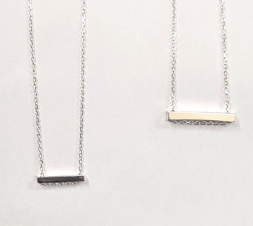 Sterling silver personalised bar pendant and chain