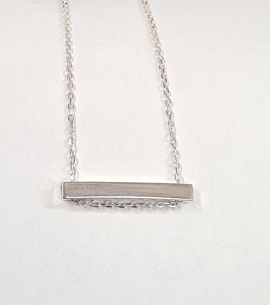 Sterling Silver Ogham Bar Pendant On Chain