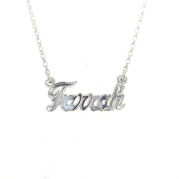 sterling silver medium name and chain