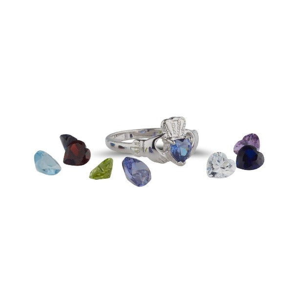 selection of heart shaped birthstones