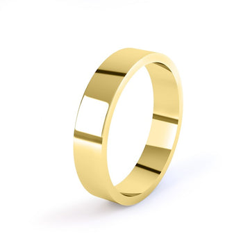 yellow gold 8mm flat profile wedding ring